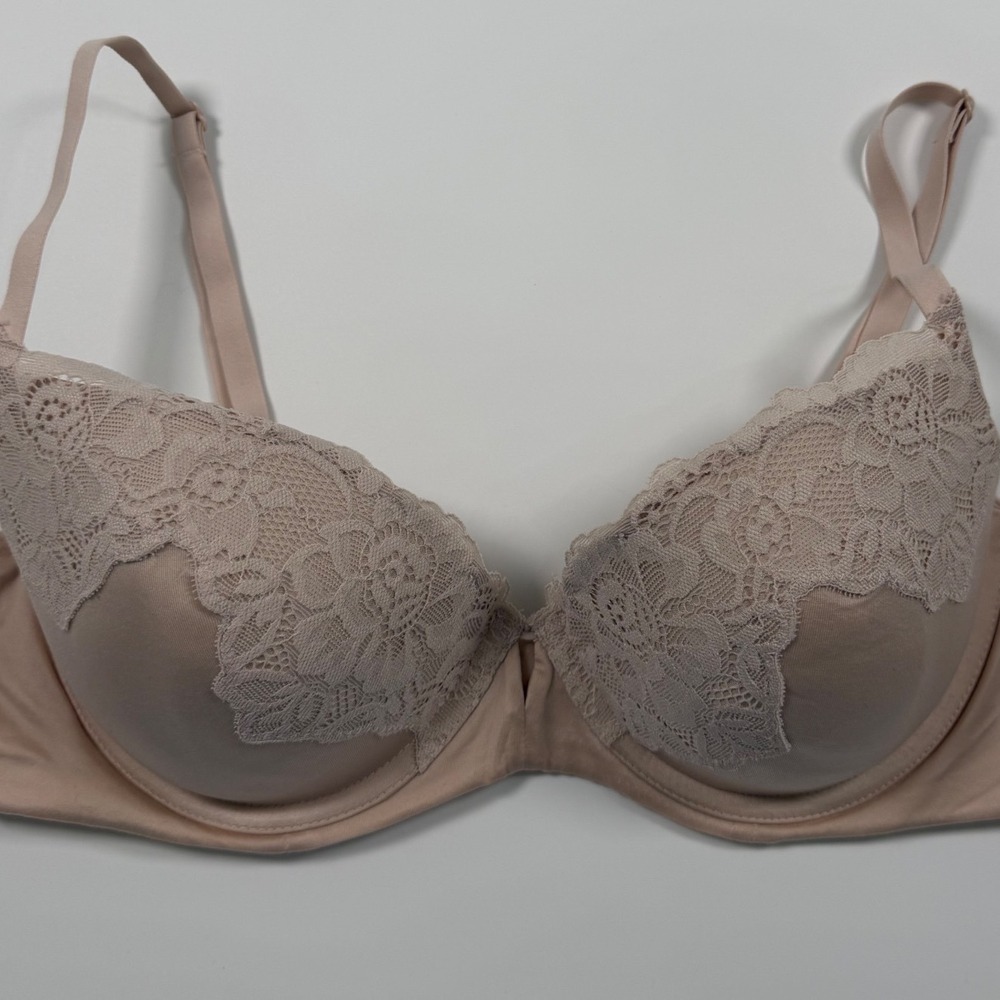 Cacique Purple Pink Teal Lace Underwire Bra 44DDD Y2K Rave Festival Boho Floral